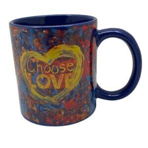 Choose Love Coffee Tea Mug Cup Blue Penzeys I Will Vote Colorful 10oz Heart 2022